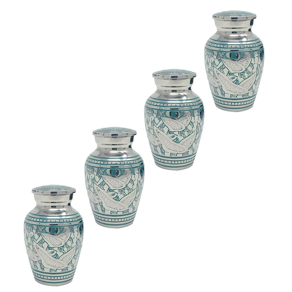 Going Home Brass Keepsakes Urns Set of 4 Wings of Freedom Keepsake