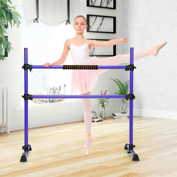 Barra Doble para Ballet Costway Violeta Altura Regulable 124,5 x 71 x 120 cm