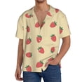 thumbnail image 3 of Wukai Strawberries Men's Casual Short-Sleeve Button Down Shirt - Lightweight Summer Dress Shirt for Daily Wear-Small, 3 of 7