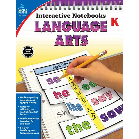 Carson Dellosa Interactive Notebooks: Language Arts Resource Book (96 pages) Grade K