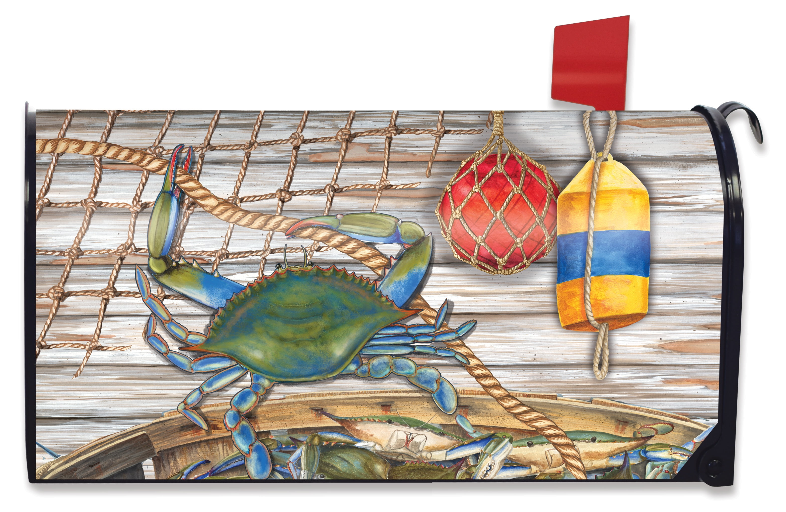 Blue Crab Bushel Summer Mailbox Cover Nautical Standard Briarwood Lane