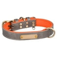 thumbnail image 2 of para perro personalizado, placa de identificación grabada, ajustable, de cuero sintético, con placa de identificación grabable, para y Gris S, 2 of 9