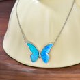 thumbnail image 4 of AOBOCO 925 Sterling Silver Butterfly Pendant Necklace with Opal Vintage Boho Victorian Style Jewelry Gifts for Women, 4 of 5