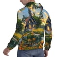 thumbnail image 6 of Sikiie Cozy Cottage Lakeside Sunset Men's Hoodie, Essentials Hoodie, Sweatshirt, Pullover Hooded Sweatshirt for Men-4X-Large, 6 of 7