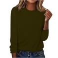 thumbnail image 1 of AherBiu Womens Long Sleeve Tops Crewneck Basic Layer Top Tee Tshirts Solid Color Dailywear, 1 of 4