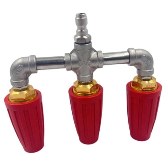 Rotating Nozzle Triple Nozzle Pressure Washer Spare Tip for Deck Floor Window Cleaning Car Wash