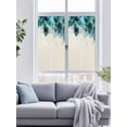 thumbnail image 4 of Non-Adhesive Static Cling Window Tint, Turquoise Feather Window Privacy Film Frosted, Farmhouse Rustic Modern Beige Insulated Windows Frosted Films for Living room, 35.4 x 78.7 Inches, 4 of 9