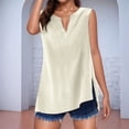 thumbnail image 3 of Chaleco de lino de color liso para mujer: informal y elegante, ajuste holgado, transpirable, tallas S-XXL, contorno de pecho 98-122 cm., 3 of 5