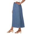 thumbnail image 2 of Jessica London Plus Size Stretch Denim Long Skirt, 2 of 6