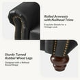 thumbnail image 6 of 3 Seater Faux Leather Sofa Upholstered Couch with Nailhead Trim Rolled Armrest for Living Room Black, 6 of 7