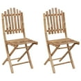 thumbnail image 3 of vidaXL Folding Patio Chairs 2 pcs with Cushions Bamboo, 3 of 3