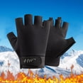 thumbnail image 2 of UJNDER Men's Solid Color Half Finger Outdoor Cycling Motorcycle Fitness Riding Training All Weather Gloves Winter Gloves Men, 2 of 4