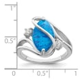 thumbnail image 2 of Auriga 925 Sterling Silver Opal and Cubic Zirconia Twist Ring Size 7 for Women, 2 of 5