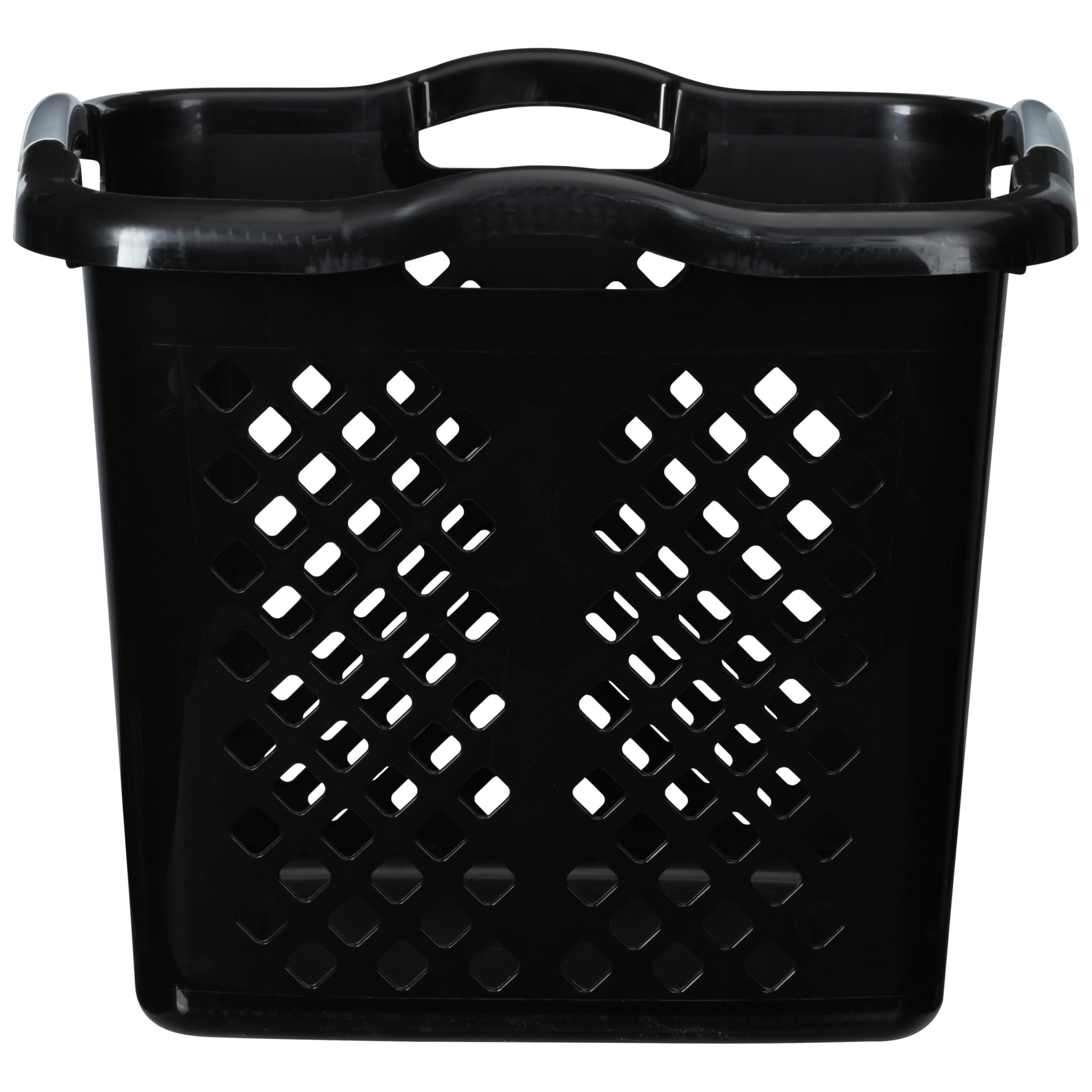 Laundry Basket Black Plastic Tall Sides Hamper Clothes Dorm Home Easy