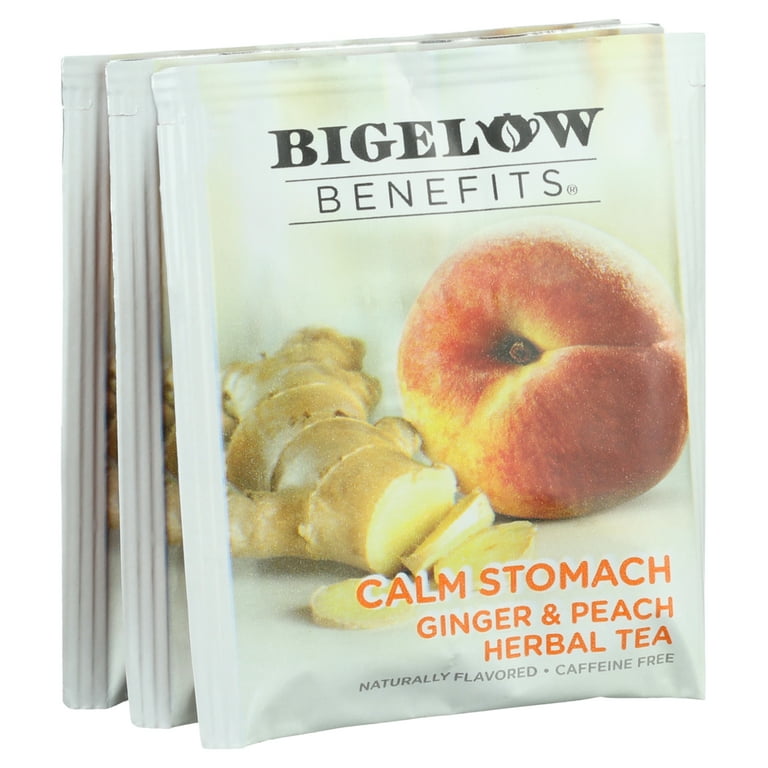 Bigelow Benefits Caffeine Free Ginger & Peach Herbal Tea Bags, 18