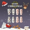 thumbnail image 4 of Pink Christmas Fake Nail Elk Element Festive Nail Set New Stripes and Plaid 24Pcs, 4 of 9