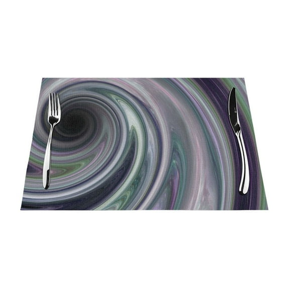 XMXY Woven Placemats Set of 6 PCS, Twirl Spiral Universe Table Mats Washable Heat Resistant Placemats