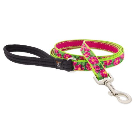 Lupine Dog Leash 4-Foot by 3/4" Wide Petunias