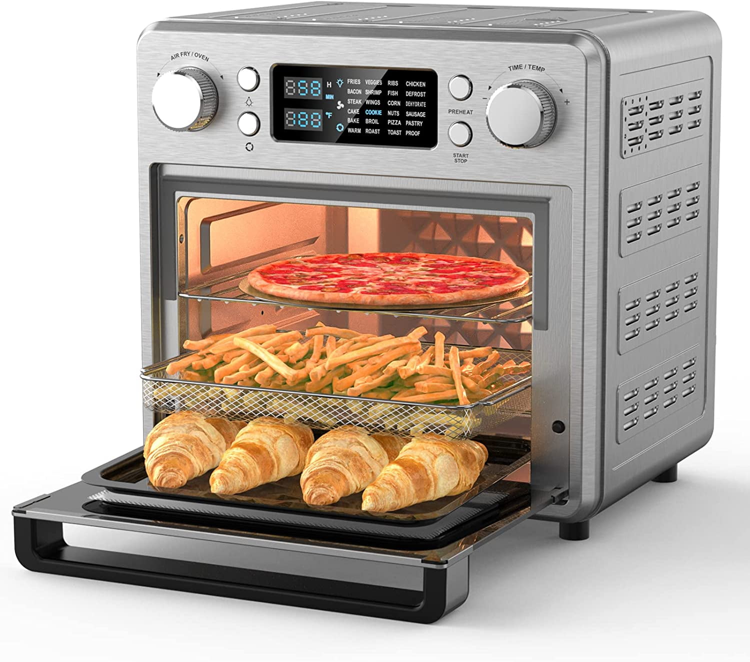 Zell 10In1 Convection Oven, 24Qt Air Fryer Combo, Countertop Air