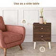 thumbnail image 6 of Gymax Set of 2 Nightstand 2-Drawer Beside End Side Table w/Rubber Legs Walnut Finish, 6 of 10