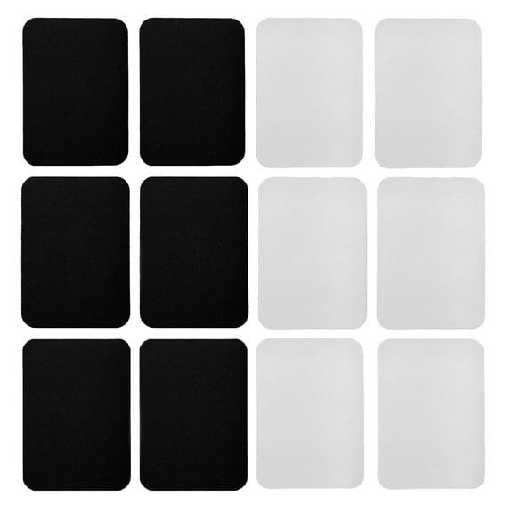 Johnson & Smith Iron On Patches - 12-Piece Iron On Patch for Clothing, Jeans Repair - Adhesive Fabric Patches in 2 Colors - Black and White - Rectangles