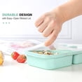 thumbnail image 5 of Paquete de 4 loncheras Bento, contenedores de preparación de comidas de 3 compartimentos, loncheras para niños adultos, alimentos reutilizables de plástico duradero, 5 of 5