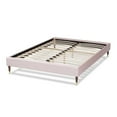 thumbnail image 4 of Bowery Hill Mid-Century Upholstered Velvet Platform Full Bed in Pink, 4 of 7