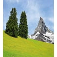 thumbnail image 3 of Mountain Duvet Cover Set, View of Mountain Matterhorn in a Peaceful Summer Day with Sun Rays Meadow Print, Decorative 2 Piece Bedding Set with 1 Pillow Shams, Twin Size, Green Blue, by Ambesonne, 3 of 3