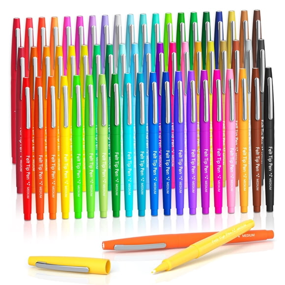 Lelix 60 colores Rotuladores de punta media Rotuladores de colores surtidos Rotuladores para escribir en un diario Tomar notas Planificador para colorear Perfecto como material artístico para oficina
