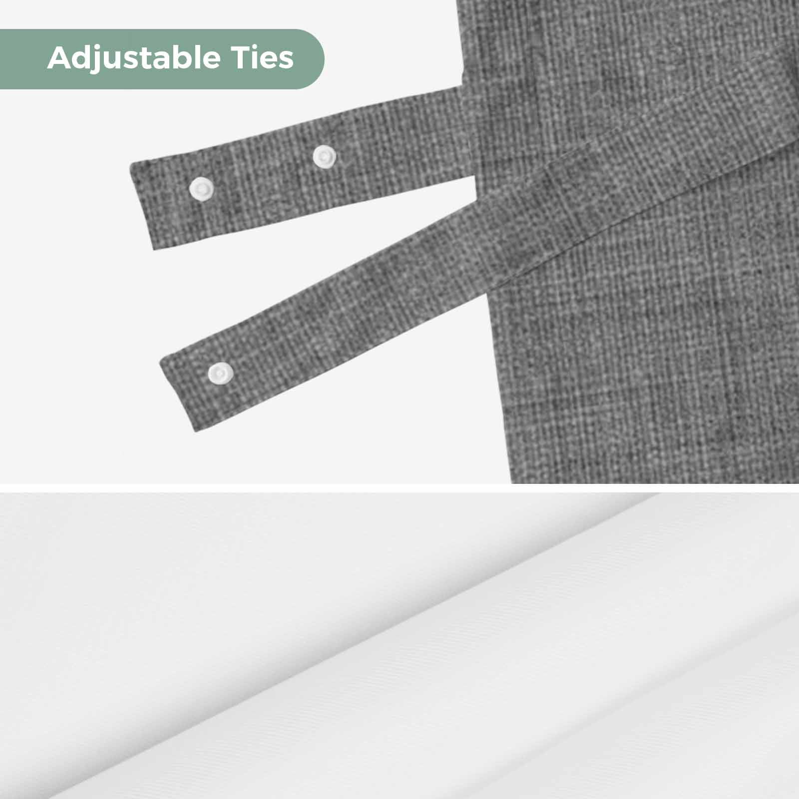 Vintage Dark Gray Tie Up Valance Curtains for Windows, Kitchen Curtains Window Treatments, Farmhouse Retro Solid Color Linen Texture Short Window Shades Valances for Bedroom Bathroom Cafe 42"x18"