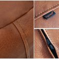thumbnail image 6 of Unstuffed Handmade Moroccan Round Pouf Foot Stool Ottoman Seat Faux Leather Large Storage Bean Bag Floor Chair Foot Rest for Living Room, Bedroom or Wedding Gifts (Light Brown), 6 of 8