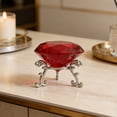 thumbnail image 4 of Large Clear Crystal Diamond Paperweight with Silver Metal Stand,3.15 Inch Faceted Glass Gemstone for Wedding Centerpiece Home Decor Table Decoration,Best Gifts for Mothers Day Anniversary, 4 of 8