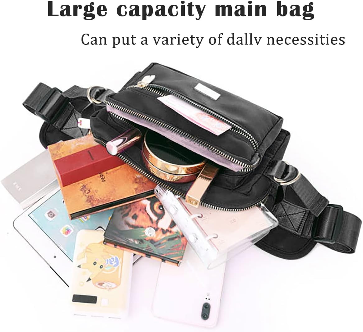 Extra Large Fashion Fanny Pack for Men Women, Waist Bag for Waterproof Hiking Running Biking Gym Outdoor Sports Travel Belt Bag
