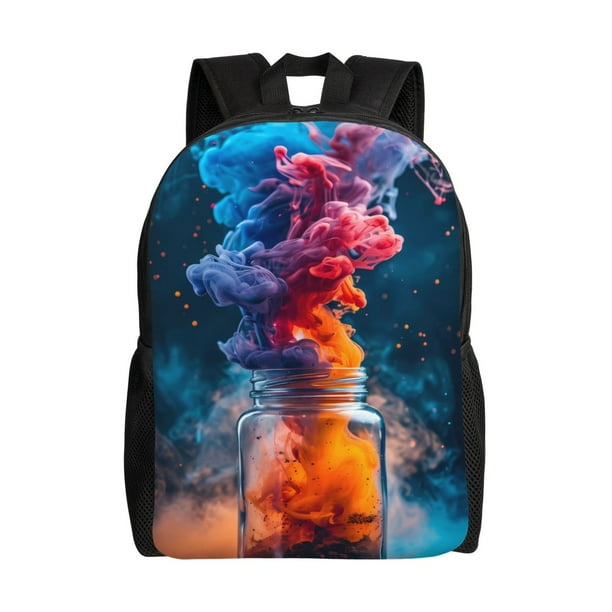 Fotbe Modern Art Red And Blue Colors Mochila de Viaje para Laptop, Mochila Ejecutiva Delgada y Resistente 15.6"