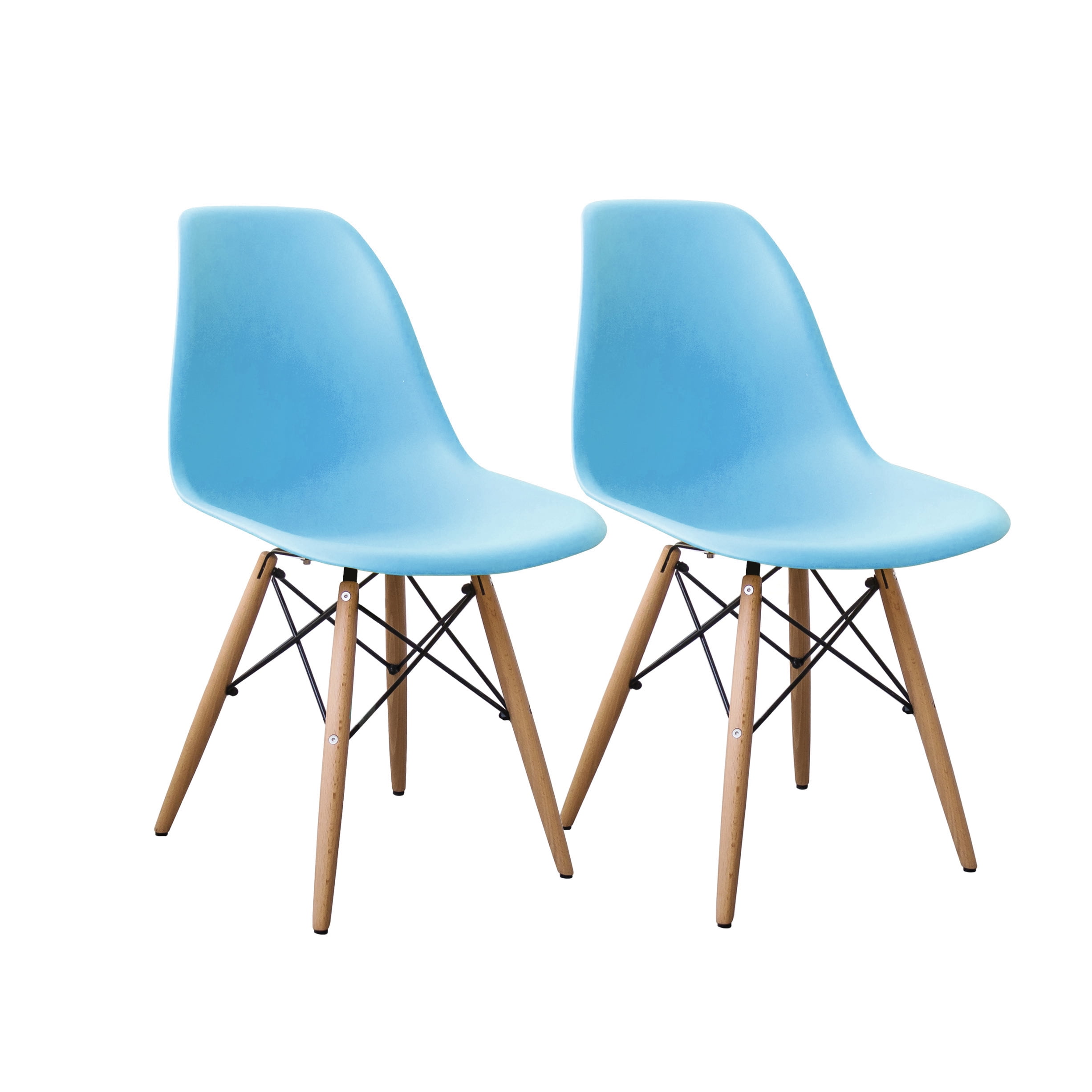 Buschman Set of Two Blue EamesStyle Mid Century Modern Dining Room