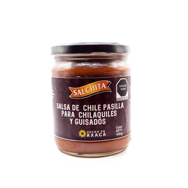 Salsa de chile pasilla Salchita para chilaquiles y guisados Tarro 420 g
