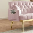 thumbnail image 5 of 2 Seater Sofa, Contemporary Design with Tufted Back & Seat (Light Pink), 5 of 8