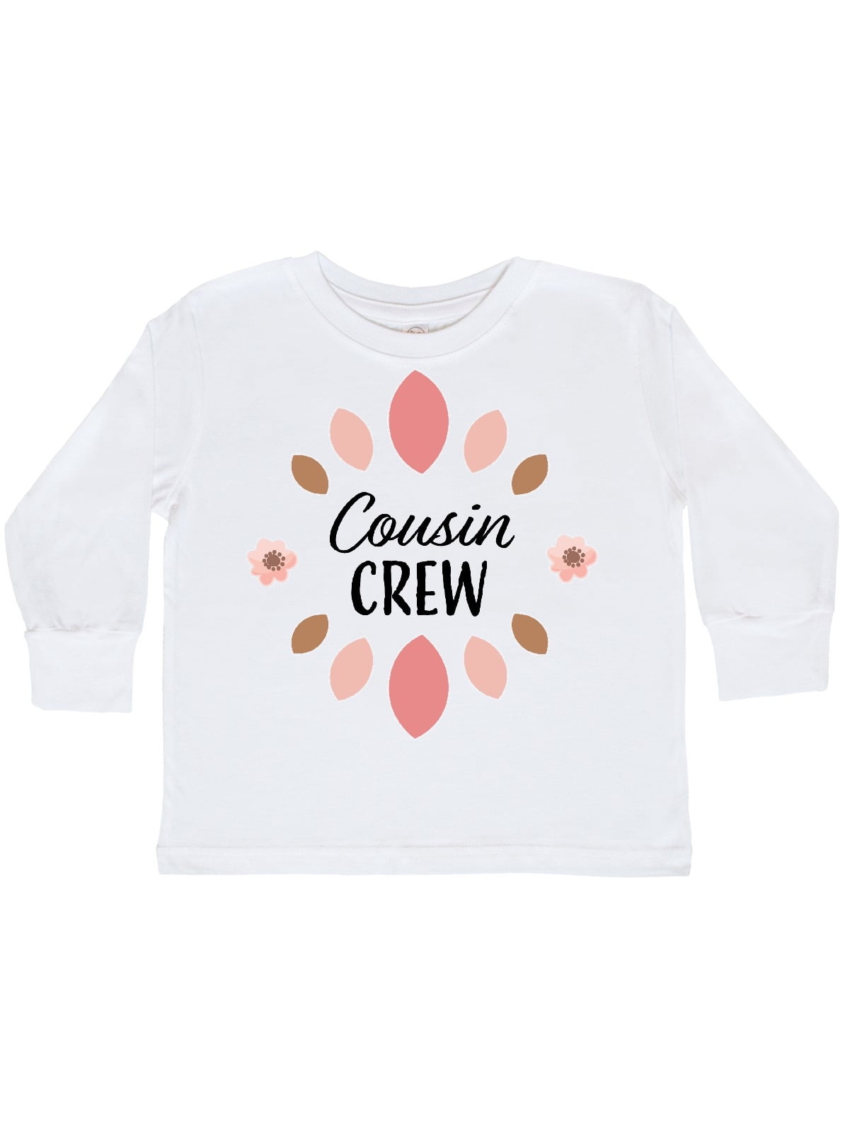 inktastic New Cousin with Pink Flowers Toddler Long Sleeve T-Shirt