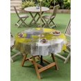 thumbnail image 5 of Yellow Grey Outdoor Tablecloth with Umbrella Hole, Abstract Art Oil Painting Modern Geometric Spillproof Waterproof Outdoor Table Cover, Patio Tablecloths for Party/Garden/Picnic, Round 54 inch, 5 of 9