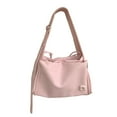 thumbnail image 1 of Bolso de hombro Ticfox PU rosa suave grande con capacidad interna para axila tamaño libre, 1 of 14