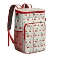 thumbnail image 1 of Sac à Dos Glacière à Imprimé de Cerises, Motif de Fruits Rouges Sucrés, Sac à Lunch Isolé et Étanche pour l'Été et le Pique-Nique, 1 of 1