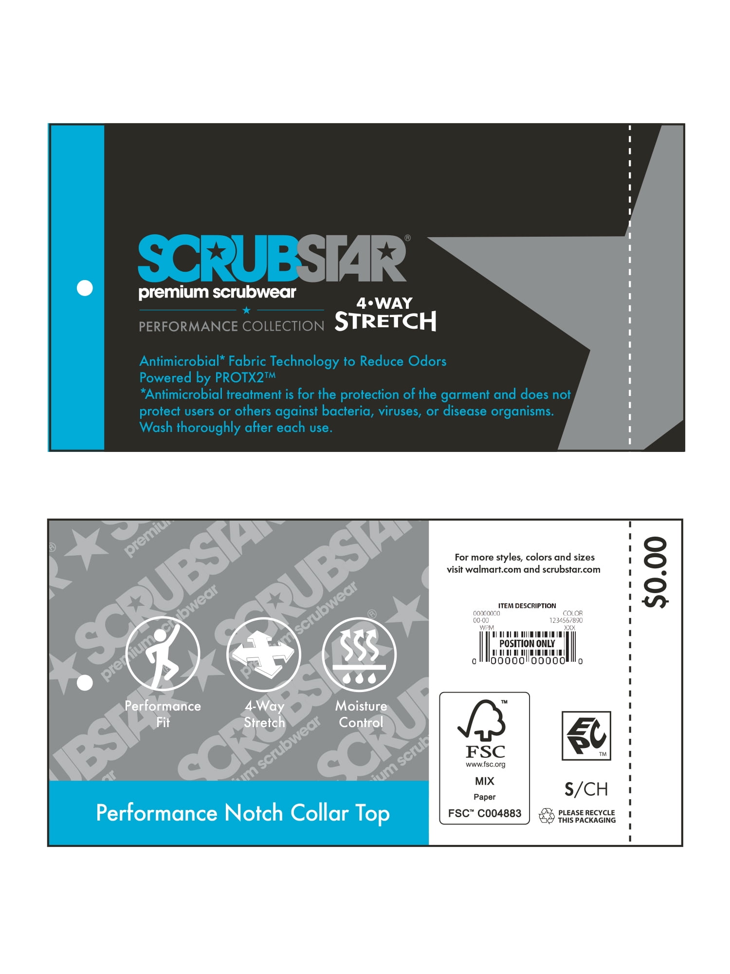 Scrubstar Women's Antimicrobial Premium Performance Tonal Contrast V-Neck Scrub Top