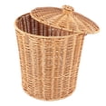 thumbnail image 3 of Cesto de Basura Tejido, Cesto de Basura Redondo de RatáN con Tapa, Jardinera, Cestas de Almacenamiento Tejidas, Cesto de Basura de Mimbre, 3 of 10