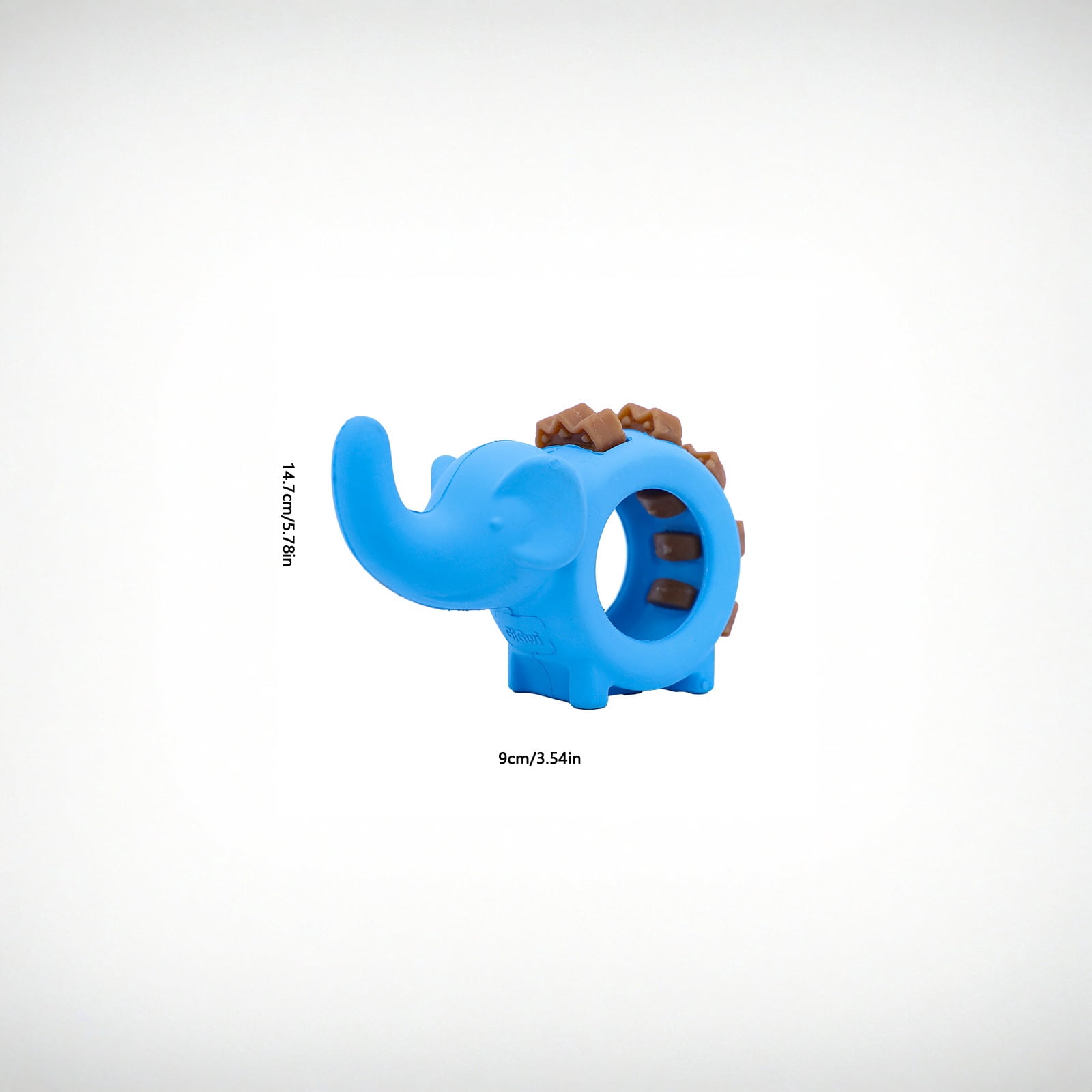 Dog Chew Toy for Teething - Interactive Treat - Dispensing Rubber Toy with Elephant Design for Small, Medium, Large Dogs, Puppies, Blue