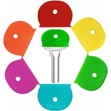 Coloured Key Caps Tags Set Flexible Key Covers Plastic Key Identifiers Markers Protectors Key Cap Label for Easy Identifying House Office Door Keys Accessories Assorted Color (Pack of 6)