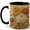 Black, variant on Vintage Chrysanthemum Flower Coffee Mug, Autumn Botanical Floral Illustration Design, 11 oz Ceramic Cup