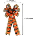thumbnail image 2 of Dalrosia 2PCS Fall Bows for Wreaths Decorations for Home, Halloween Tree Topper Bow, Thanksgiving Bow with Orange Buffalo Plaid Burlap Front Door Outdoor, 2 of 5