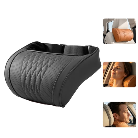 Memory Foam Car Headrest Neck Pillow, Universal Car Pillow for Driving, Neck Support with Breathable PU Leather (Headrest)