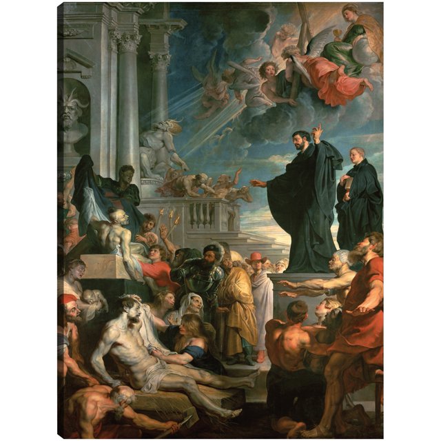 Cuadro Decorativo - Los milagros de San Francisco Javier (entre 1617 y 1618) Jr Impresión en canvas, estrechado.