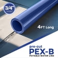 thumbnail image 2 of 3/4" x 4 Ft PEX-B Tube Stick, Blue Pex Tubing for Potable Water, 2 of 4